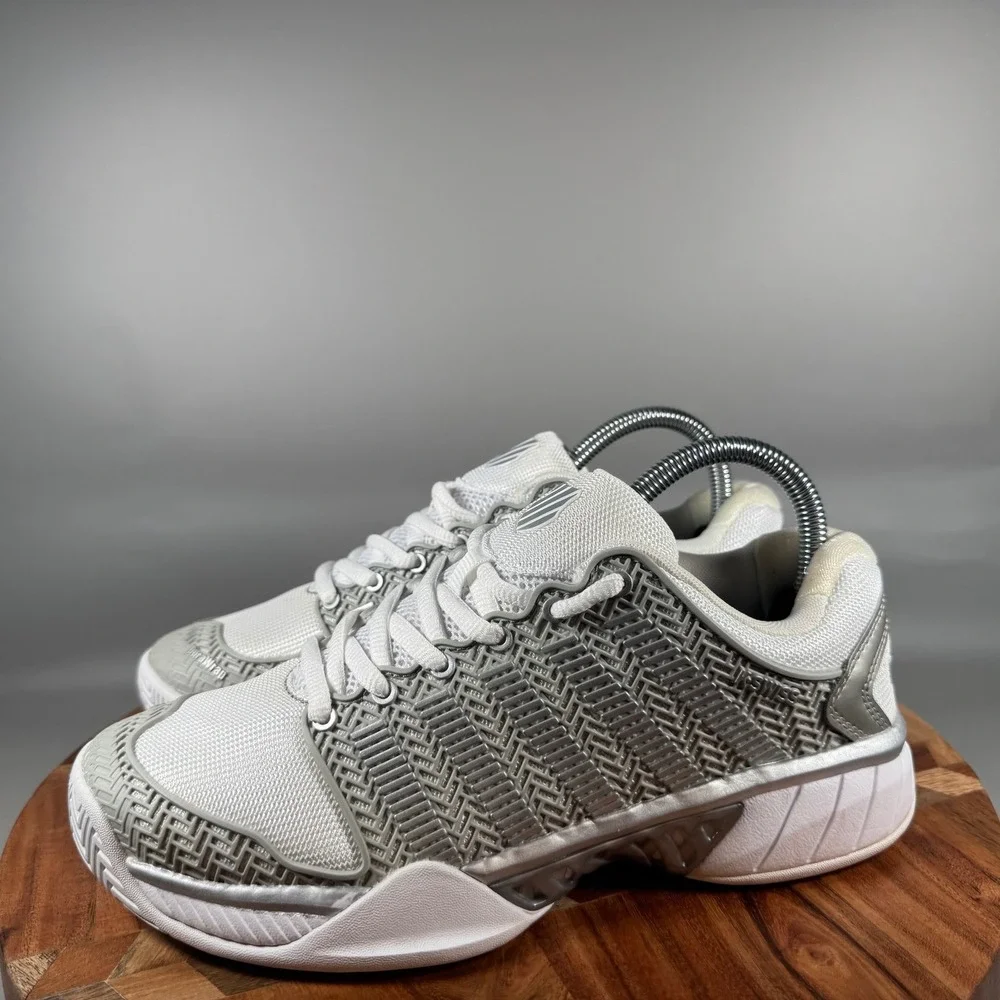K-Swiss Hypercourt Express Womens 8.5 Tennis Shoes White Silver 93377-153-M Low